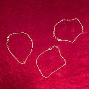 2/15 NWOT 3 gold tone bracelets with extender chains